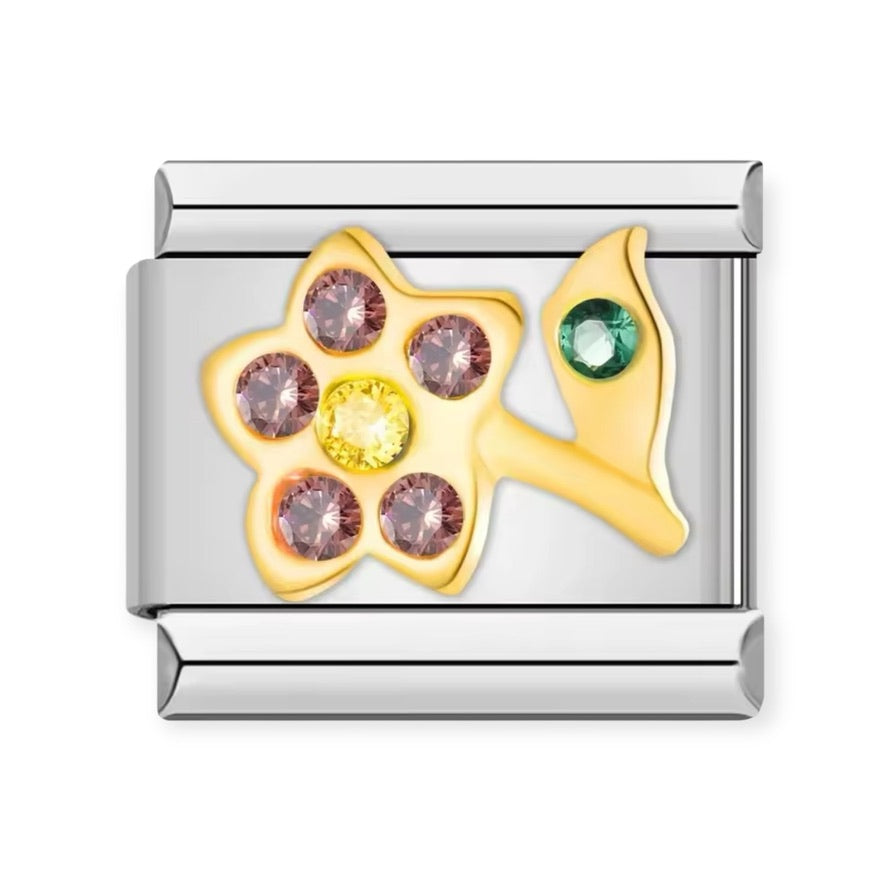 Zirconia Flower Charm
