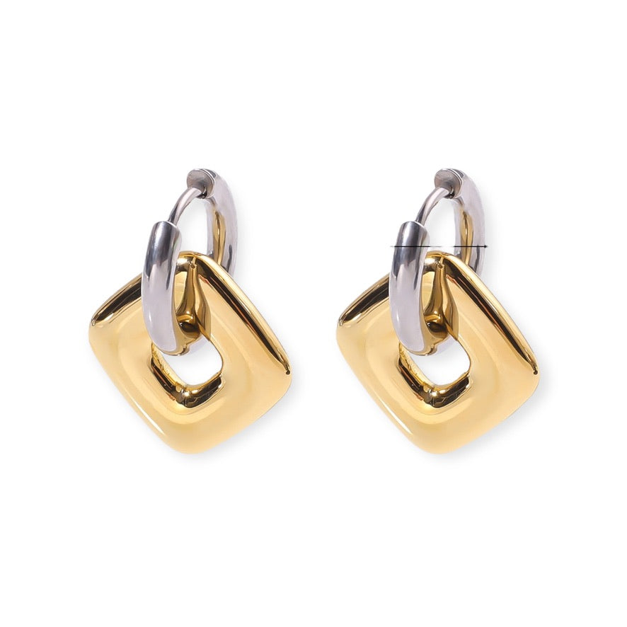 Aretes Argolla Cuadrado