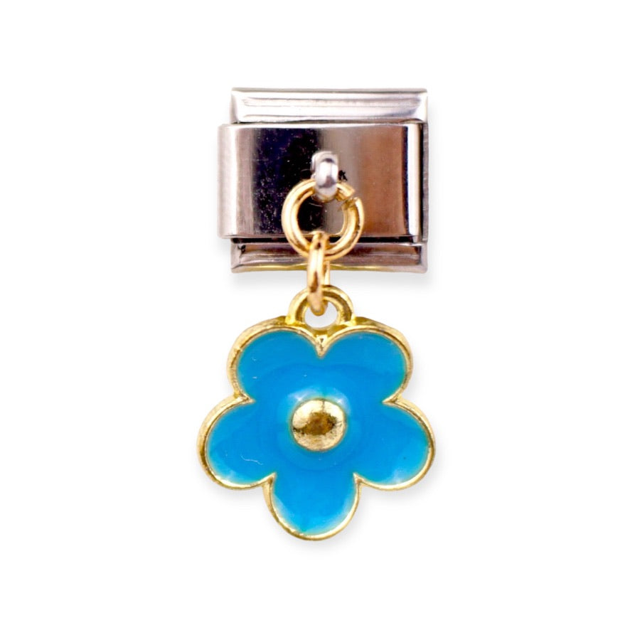 Aqua Flower Charm