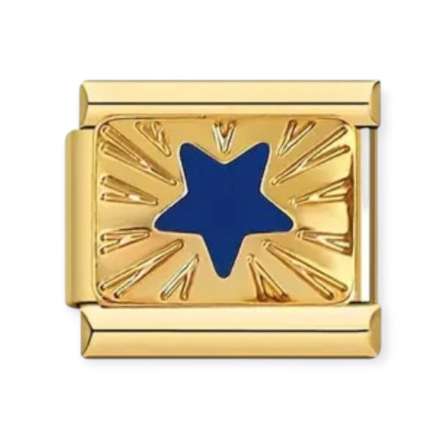 Charm Estrella Azul Gold