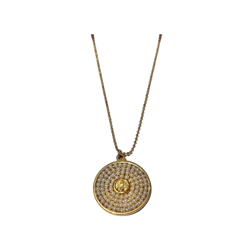 Collar Virgen de Guadalupe Placa Circular