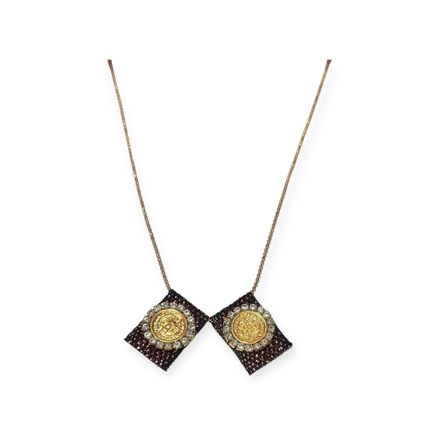 Collar Escapulario San Benito Lino Brillante