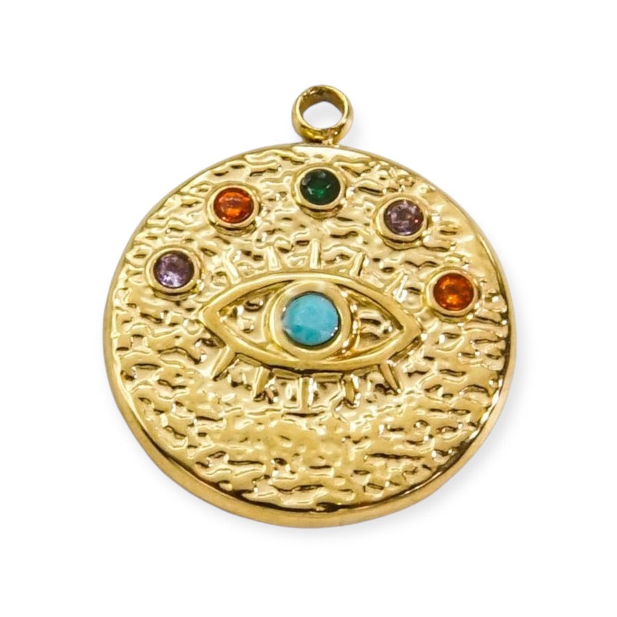 Round Plate Eye Pendant