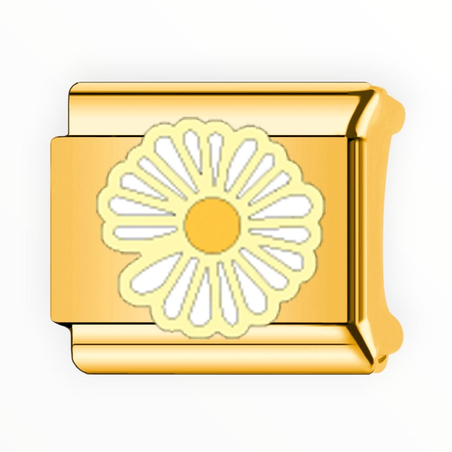 Charm Flor Blanca Gold