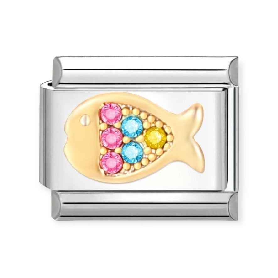 Charm Pez Dorado Zirconias