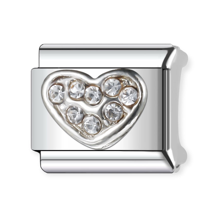 Silver Zirconia Heart Charm