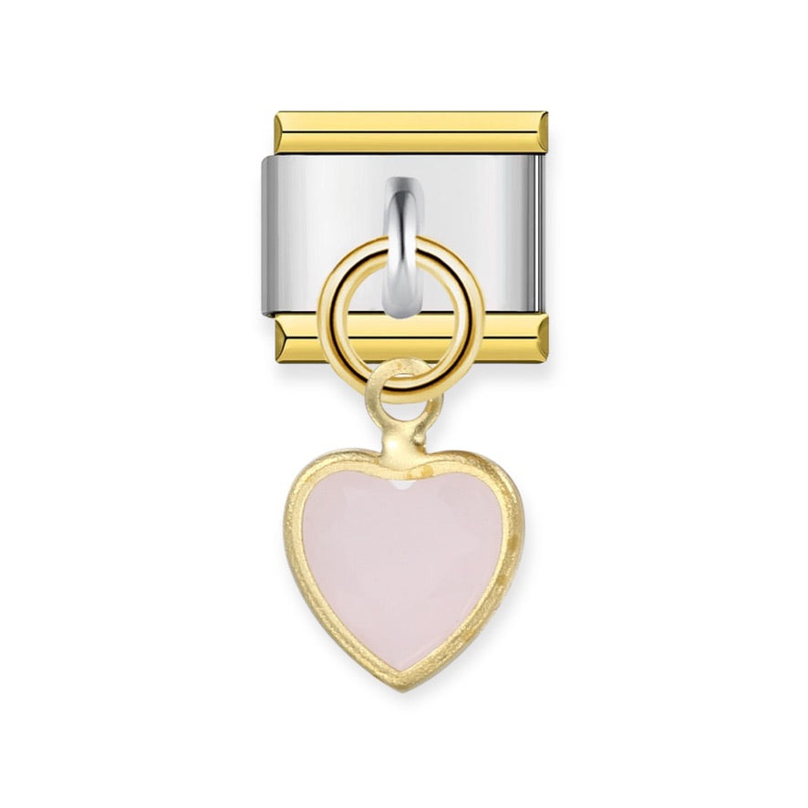 Charm Silver & Gold Corazón Rosa