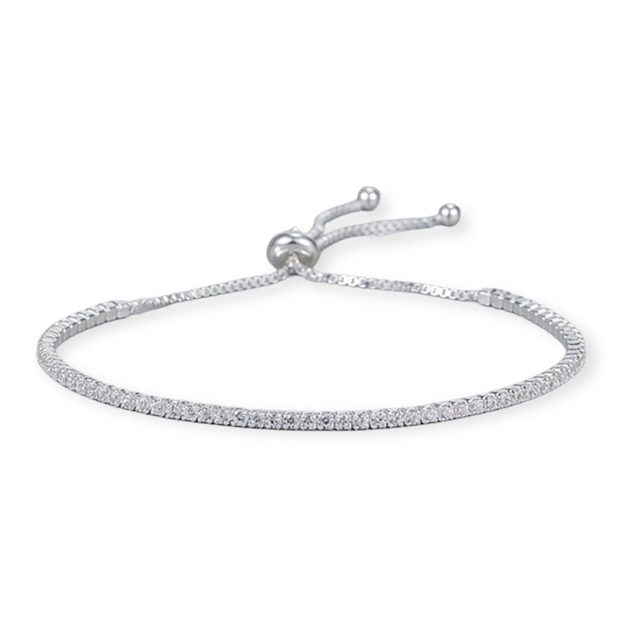 Pulsera Tennis Ajustable Plata 925