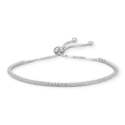 Pulsera Tennis Ajustable Plata 925