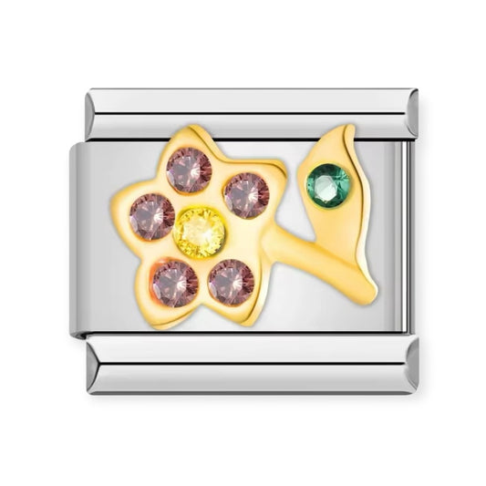 Zirconia Flower Charm
