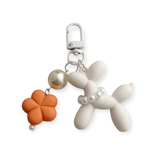 White Dog Bag Charm