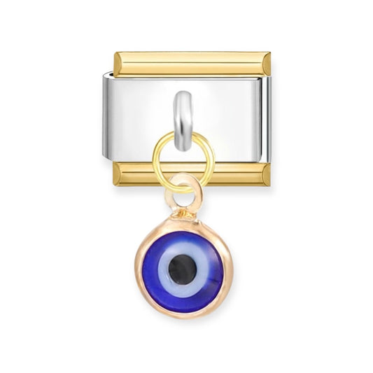 Charm Silver & Gold Ojo Turco