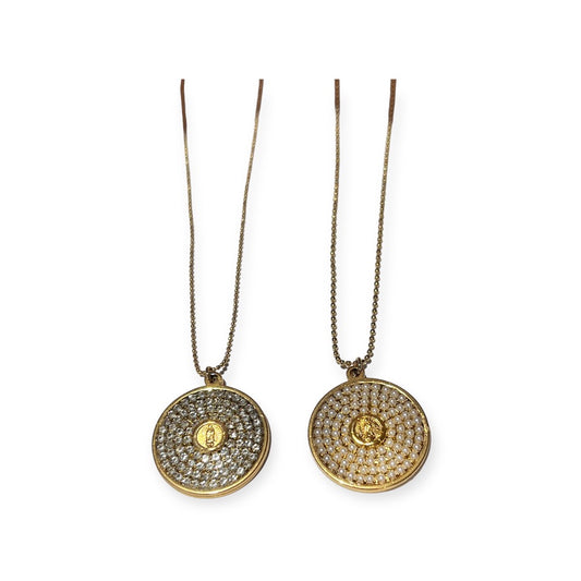 Collar Virgen de Guadalupe Placa Circular