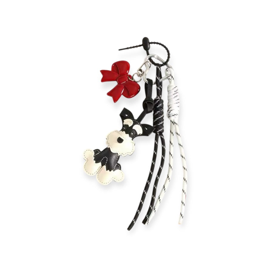 Bag Charm Perro Shnauzer Moño