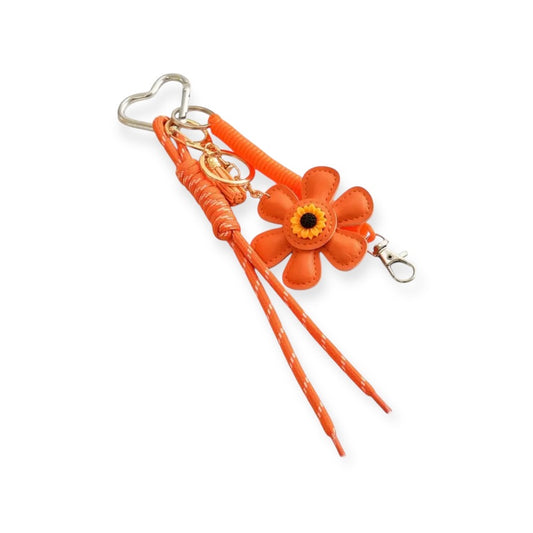 Bag Charm Set Flor Naranja