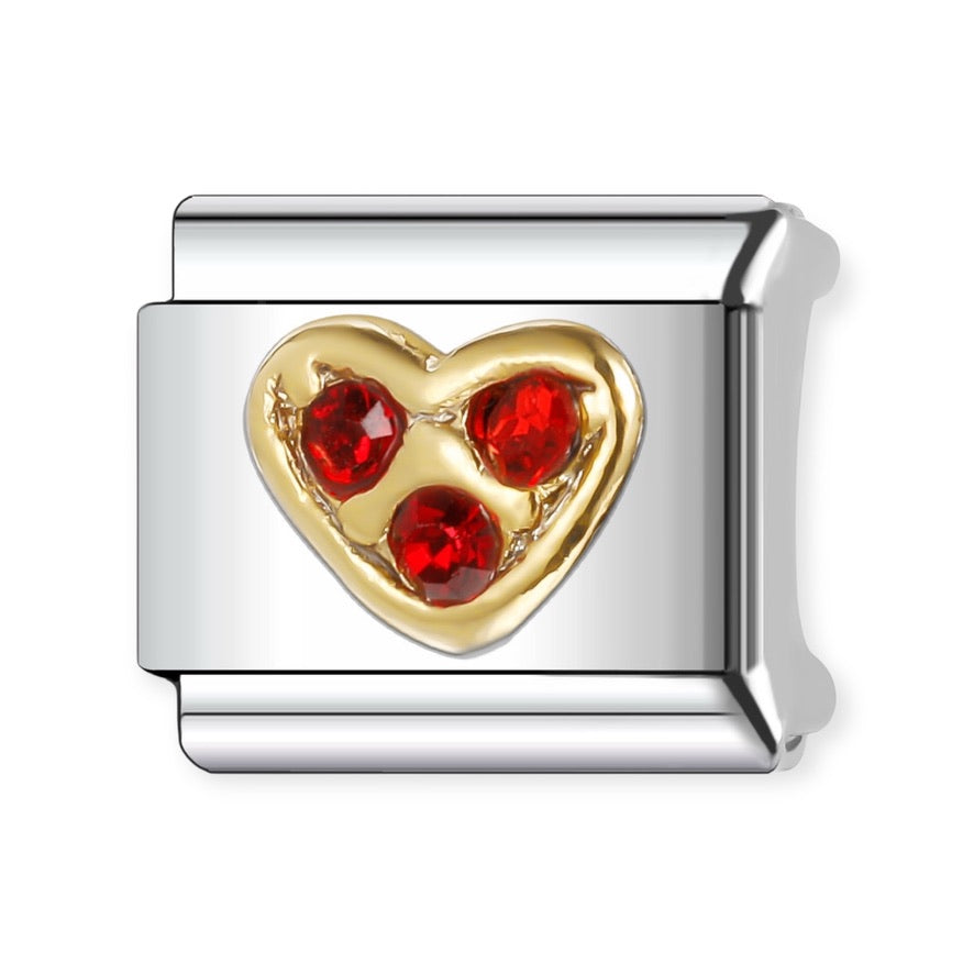 Red Zirconia Heart Charm