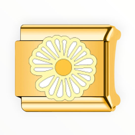 Charm Flor Blanca Gold