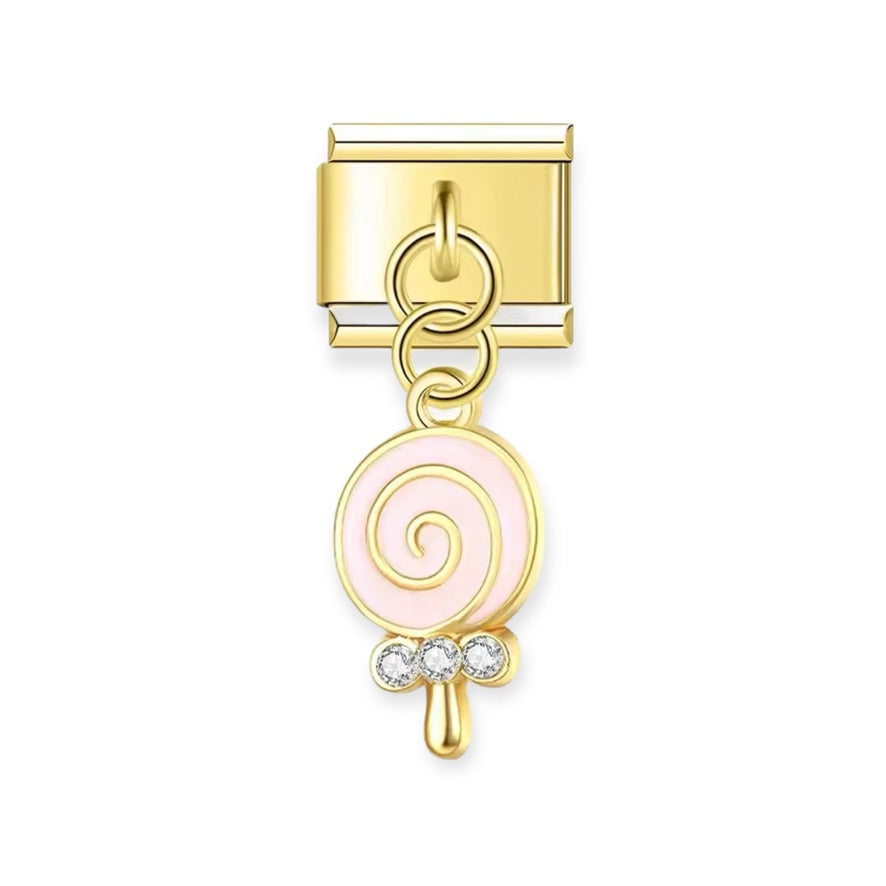 Golden Lollipop Candy Charm
