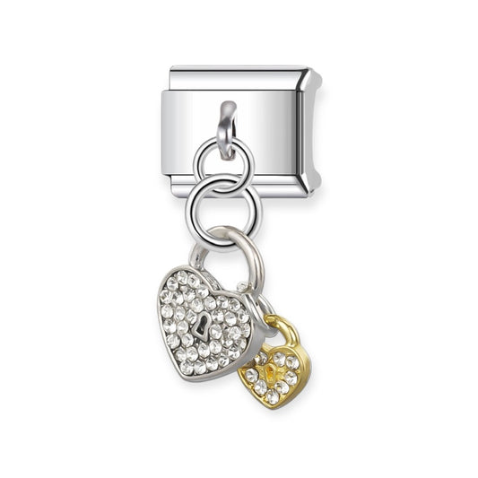 Silver &amp; Gold Hearts Charm