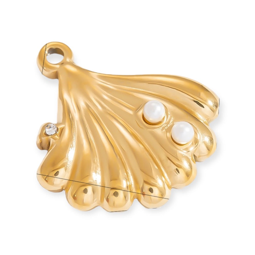 Dije Concha de Mar Perla y Zirconia.