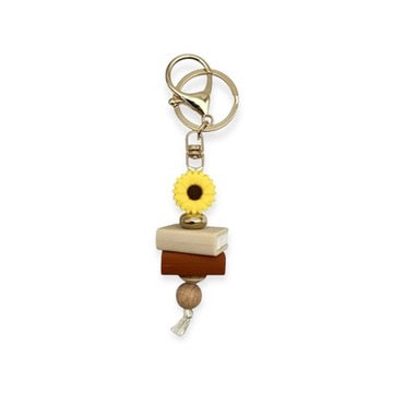 Bag Charm Flor y Libros