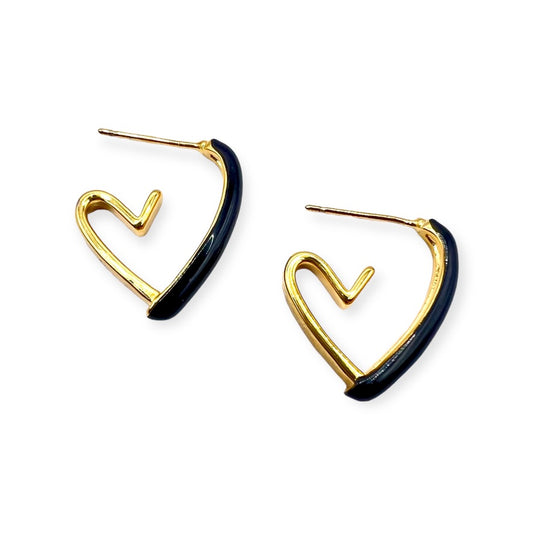 Enameled Heart Earrings