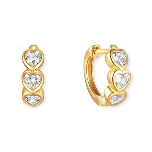 Mini Heart Zirconia Earrings