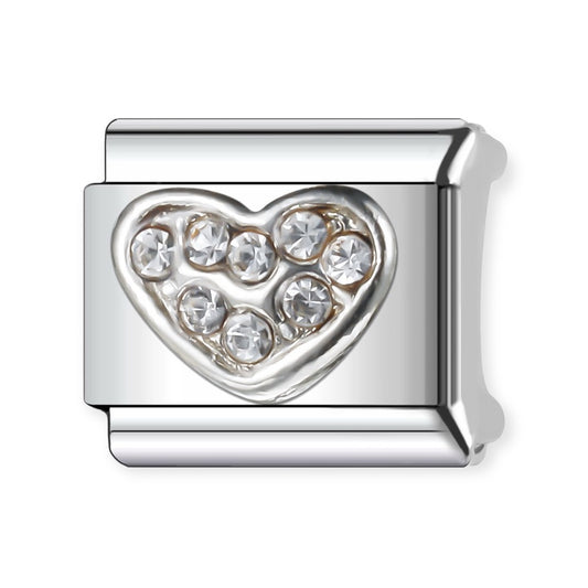 Silver Zirconia Heart Charm