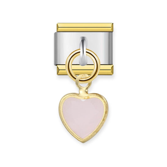 Charm Silver & Gold Corazón Rosa