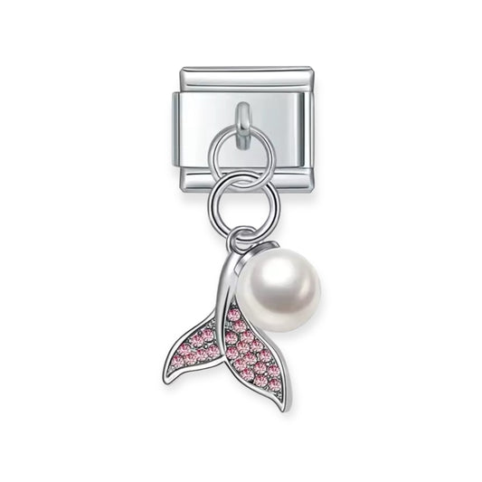 Dolphin Tail and Pearl Charm